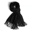 Cachecol Feminino com Franjas em Pashmina Liso